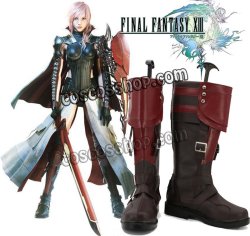 画像1: ファイナルファンタジーXIII ライトニング風 Lightning コスプレ靴 ブーツ 