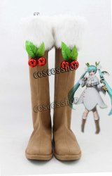 画像: VOCALOID ボーカロイド 雪初音ミク風 コスプレ靴 ブーツ