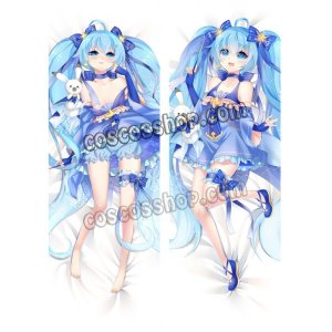 画像: VOCALOID ボーカロイド 初音ミク風 雪ミク風 SNOW MIKU 2017 07 ●等身大 抱き枕カバー